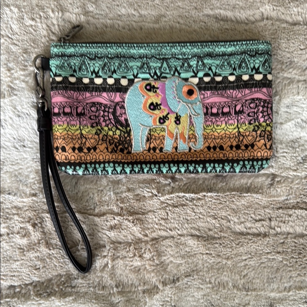 Sakroots Bohemian Elephant Print Wristlet
